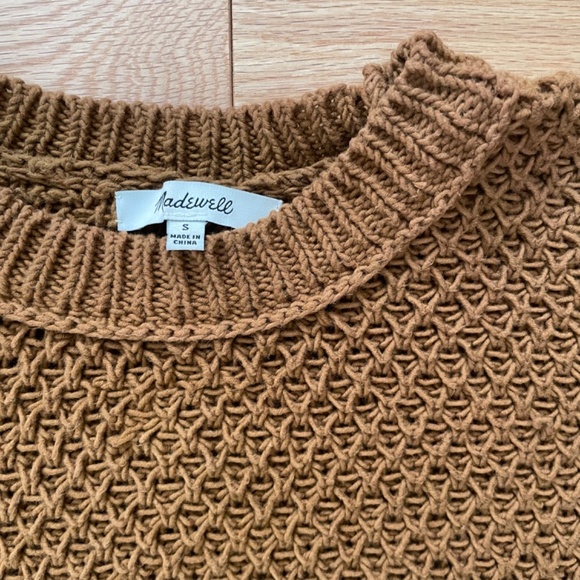 Madewell textured cotton sweater in ochre - Picture 2 of 2